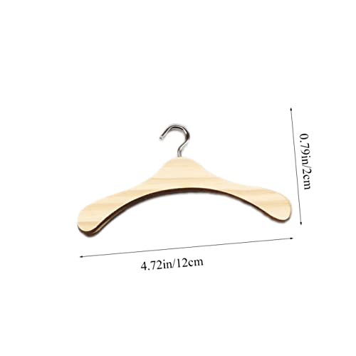 12pcs Wooden Mini Doll Clothes Hangers Doll Clothing Rack for Room Organization Natural for Daily Use and Replacement