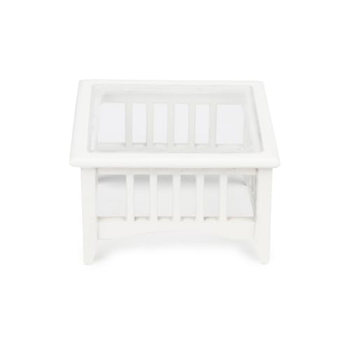 Dollhouse Coffee Table Miniature Furniture 1:12 Scale Wooden Tea Table Square Shape Side Tables Acrylic Tabletop Props Miniature