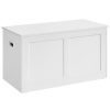 Storage Chest, Storage Trunk with 2 Safety Hinges, Storage Bench, Shoe Bench, Farmhouse Style, 15.7 x 31.5 x 18.3 Inches, for