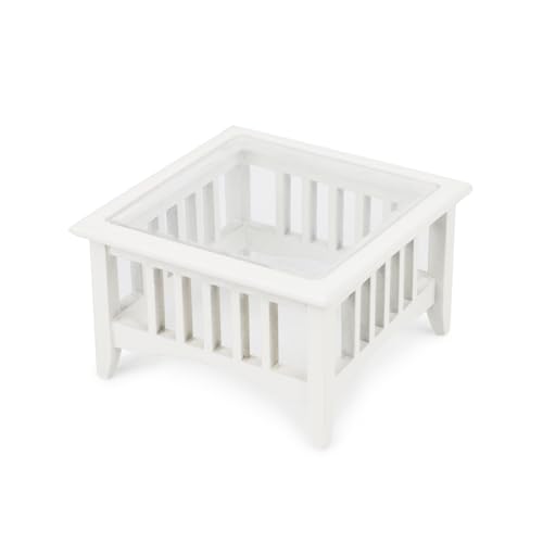 Dollhouse Coffee Table Miniature Furniture 1:12 Scale Wooden Tea Table Square Shape Side Tables Acrylic Tabletop Props Miniature