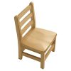 Kids Wooden Chair Set, Fully Assembled Youth Ladderback Wood Chairs for Children, 12" Seat Height for Ages 6-8 (Set of Two)