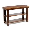 Solid Pine Wood Entryway Shoe Rack Bench, Espresso, 10.4" D x 27.56" W x 17.72" H