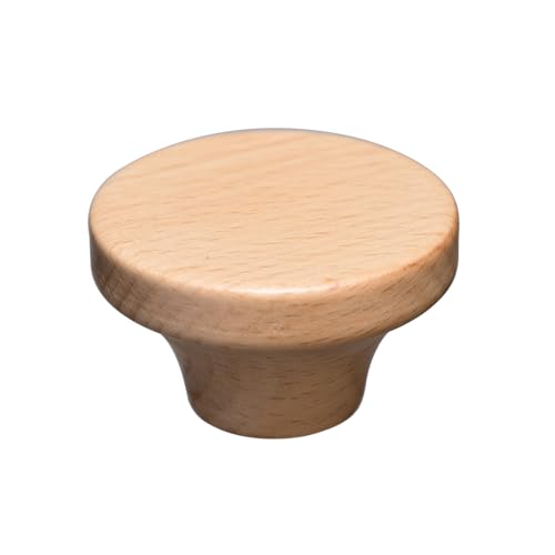 6Pcs Furniture Wooden Knobs Round Wood Single Hole Drawer Pulls 1.56inch Cabinet Knobs Hardware Handles for Dresser Wardrobes