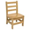 Kids Wooden Chair Set, Fully Assembled Youth Ladderback Wood Chairs for Children, 12" Seat Height for Ages 6-8 (Set of Two)