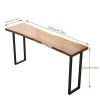 Wooden Bar Table, Narrow Rectangular Pub Counter Table with High Top for Bistro Window Areas Dinning Table Coffee Shop Small