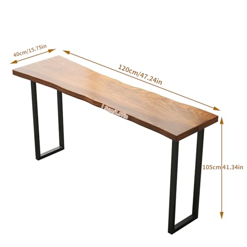 Wooden Bar Table, Narrow Rectangular Pub Counter Table with High Top for Bistro Window Areas Dinning Table Coffee Shop Small