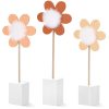 3 Pcs Daisy Nursery Shelf Decor Boho Daisy Table Centerpieces Wooden Flower Nursery Decor Bohemian Style Standing Tabletop