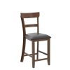 Bar Stools Set of 2, 25.5-Inch Counter Height Chair with Backrest, Foam-Padded Cushion, Rubber Wood Legs, Wooden Vintage Dining
