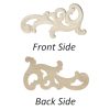 2Pcs Unpainted Wood Carved Onlay Appliques, 7.9"x3.9" Wooden Decor Funiture Decal Corner Sticker for Furniture Door Cabinet