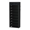 9 Tier Shoe Rack Organizer,Portable Shoe Shelf with Nonwoven Fabric Cover for Closet Hallway,Bedroom,Entryway,Black