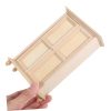 Mini House Wooden Cabinet Miniature Dollhouse Wardrobe Unpainted Mini Furniture for DIY