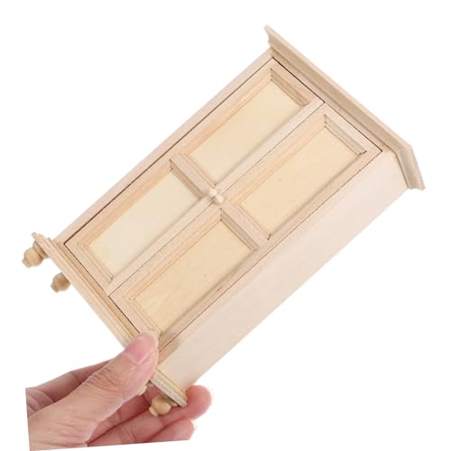 Mini House Wooden Cabinet Miniature Dollhouse Wardrobe Unpainted Mini Furniture for DIY