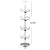 4-Tier Revolving Shoe Tree, Heavy-Duty Steel with Stabilized Base, Holds 24 Pairs of Shoes, Great for Most Styles, Chromelike