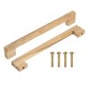 10Pcs Wood Drawer Pulls, 8 Inch Hole Center Square Wooden Drawer Pulls Cabinet Handles with Screws for Kitchen Dresser Wardrobes