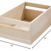iDesign Paulownia Wood Collection Storage Bin with Handles, 15" x 10" x 6", Natural