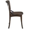 Kaelyn Wooden Side Chair in Dark Oak and Black Set of 2