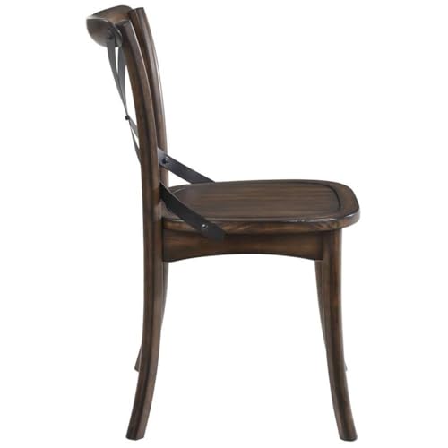 Kaelyn Wooden Side Chair in Dark Oak and Black Set of 2