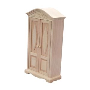 Dollhouse Miniatures Wooden Miniature Wardrobe Carving Boys and Girls Room Decor