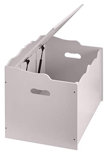 Kids Toy Box, Wooden Organizer Storage Chest, Gray, 30" x 18" x 19"