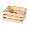 Set of 3 Rustic Wooden Nesting Crates with Handles, Decorative Wood Crates, Crate Box Wooden Storage Box for Kitchen, Office,