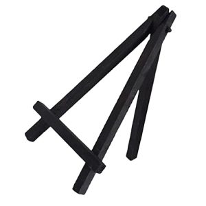 Small Wooden and Metal Table Easel for - Black - Ideal for Art and Painting - Stand for A5 Canvases Perfect for Classrooms and