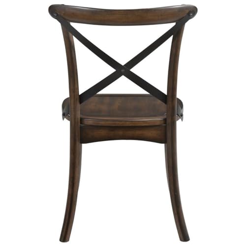Kaelyn Wooden Side Chair in Dark Oak and Black Set of 2
