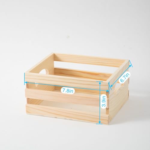 Set of 3 Rustic Wooden Nesting Crates with Handles, Decorative Wood Crates, Crate Box Wooden Storage Box for Kitchen, Office,