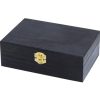 Black Wooden Keepsake Box with Gold Clasp - 6″ × 4″ × 2″ Painted Storage Case for Jewelry, Photos, Crafts & Gifts