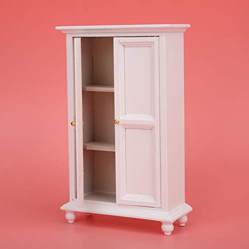 Miniature White Wooden Wardrobe Mini Dollhouse Accessories Miniature Furniture Doll Furniture Closet Tiny Furniture Clothes