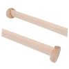 1Set Wooden Wardrobe Rod Hanging Bar for Bedroom Closet Beech Clothes Hanger with Flange Strong Load Capacity for Long Winter
