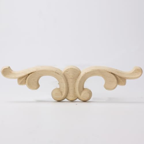 4/8PCS Wood Appliques and Onlays Wood Appliques for Furniture Decorative Wooden DIY Carved Onlay for Bed Door Cabinet Wardrobe
