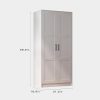 Fddevelop Wood White Wardrobe Closet with 2 Doors，Bedroom Freestanding Armoire Storage Cabinet with Shelves，Wooden Wardrobe