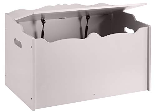 Kids Toy Box, Wooden Organizer Storage Chest, Gray, 30" x 18" x 19"