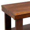 Solid Pine Wood Entryway Shoe Rack Bench, Espresso, 10.4" D x 27.56" W x 17.72" H