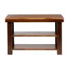 Solid Pine Wood Entryway Shoe Rack Bench, Espresso, 10.4" D x 27.56" W x 17.72" H