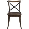 Kaelyn Wooden Side Chair in Dark Oak and Black Set of 2