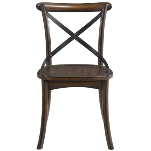 Kaelyn Wooden Side Chair in Dark Oak and Black Set of 2