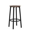 Bar Stools, Set of 2 Bar Chairs, Kitchen Round Height Stools with Footrest, Breakfast Bar Stools, Sturdy Steel Frame, for Dining