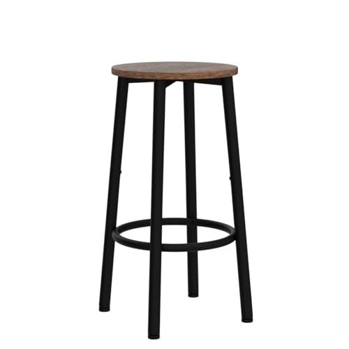 Bar Stools, Set of 2 Bar Chairs, Kitchen Round Height Stools with Footrest, Breakfast Bar Stools, Sturdy Steel Frame, for Dining