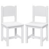 Toddler Wooden Chair Pair, Kids Furniture for Eating, Reading, Playing 2 Pack (White)