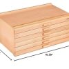 723N Wood 6-Drawer Artist SUPPLY STORAGE BOX, 15-3/4” W x 10” D x 6-1/2” H, Natural Finish, Storage for Art Materials including