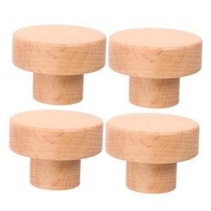 4Pcs Rustic Wooden Cabinet Handles Knobs for Dressers Wardrobes and Kitchen Cabinets Stylish Furniture Pulls for Home Decor Easy