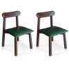2 Pack Solid Wood Small Chairs with Curved Backrest, Classic and Durable Wooden Chairs for Home and Kitchen with Comfortable