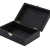 Black Wooden Keepsake Box with Gold Clasp - 6″ × 4″ × 2″ Painted Storage Case for Jewelry, Photos, Crafts & Gifts