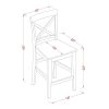 PBS-OAK-W Pub Counter-Height Bar Stool - Pub Height Kitchen Chairs, Set of 2, Oak