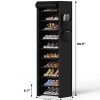Vertical Narrow Shoe Rack Organizer Tall Shoe Rack for Closet Entryway 10 Tier Non-Woven Cover Shoe Shelf Holds 20-22 Pairs Free