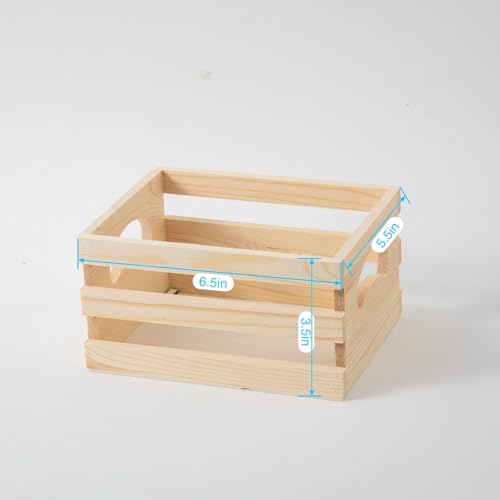 Set of 3 Rustic Wooden Nesting Crates with Handles, Decorative Wood Crates, Crate Box Wooden Storage Box for Kitchen, Office,