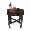 Medieval Retro Wine Barrel Design Coffee Table Wooden Round Creative End Table for Indoor Outdoor, 23" Brown Barrel Tables for