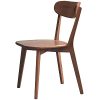 Oak Wood Dining Chairs,Mid Century Modern Dining Chairs with Comfortable Curved Backrest,Wood Chairs for Kitchen,Dining Room (1,