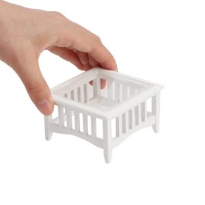 Dollhouse Coffee Table Miniature Furniture 1:12 Scale Wooden Tea Table Square Shape Side Tables Acrylic Tabletop Props Miniature